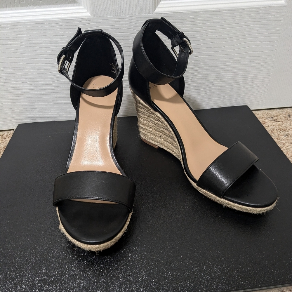 A New Day, Wedge Heel Sandal, Women's Size 12, Black